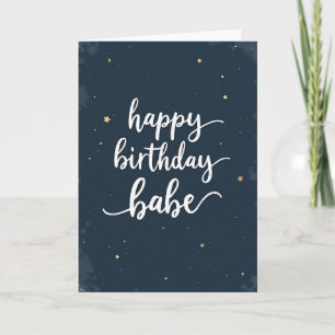 Tarjeta de cumpleaños con guión estrellado