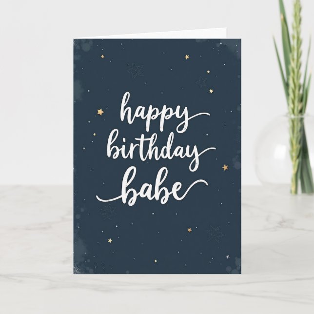 Tarjeta de cumpleaños con guión estrellado (Anverso)
