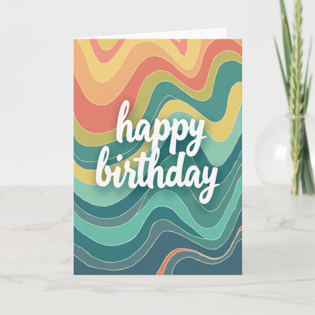 Tarjeta de cumpleaños con guión fluido (Anverso)