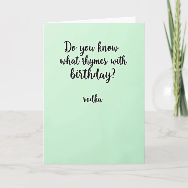 Tarjeta de cumpleaños con guión humorístico (Anverso)