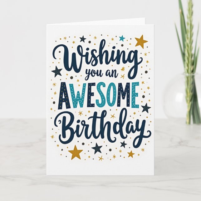 Tarjeta de cumpleaños con guión increíble (Anverso)