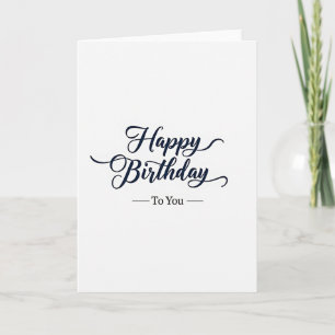 Tarjeta de cumpleaños con guión índigo