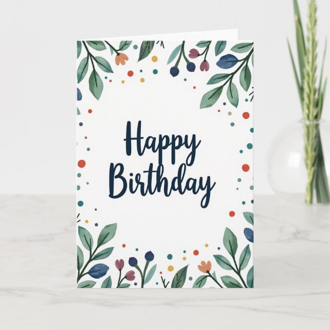 Tarjeta de cumpleaños con guión índigo (Anverso)