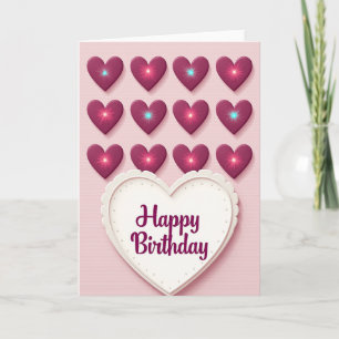 Tarjeta de cumpleaños con guión magenta