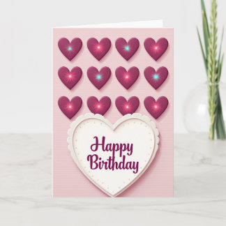 Tarjeta de cumpleaños con guión magenta