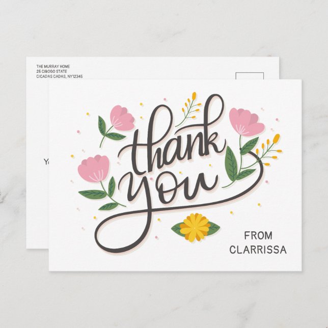 Tarjeta de cumpleaños con guión moderno (Anverso / Reverso)