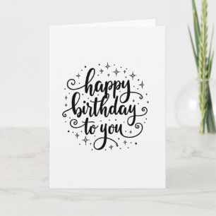 Tarjeta de cumpleaños con guión monocromo