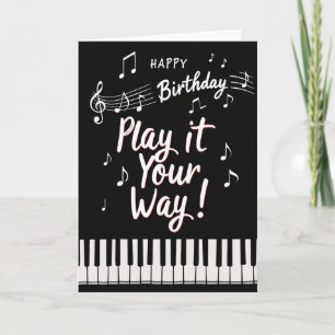 Tarjeta de cumpleaños con guión musical