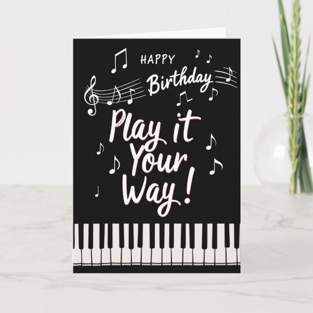 Tarjeta de cumpleaños con guión musical (Anverso)