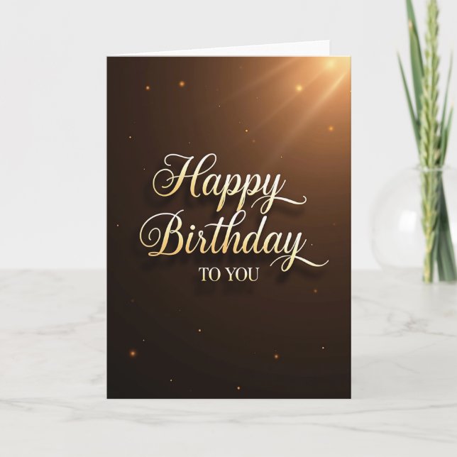 Tarjeta de cumpleaños con guión radiante (Anverso)