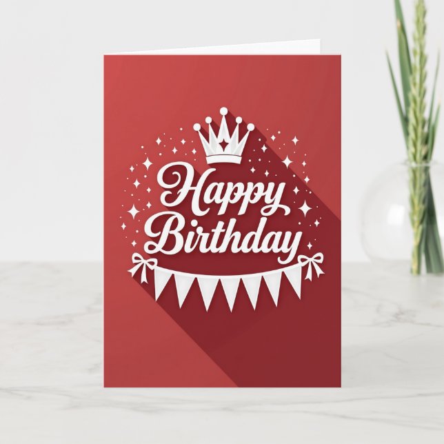 Tarjeta de cumpleaños con guión rojo (Anverso)