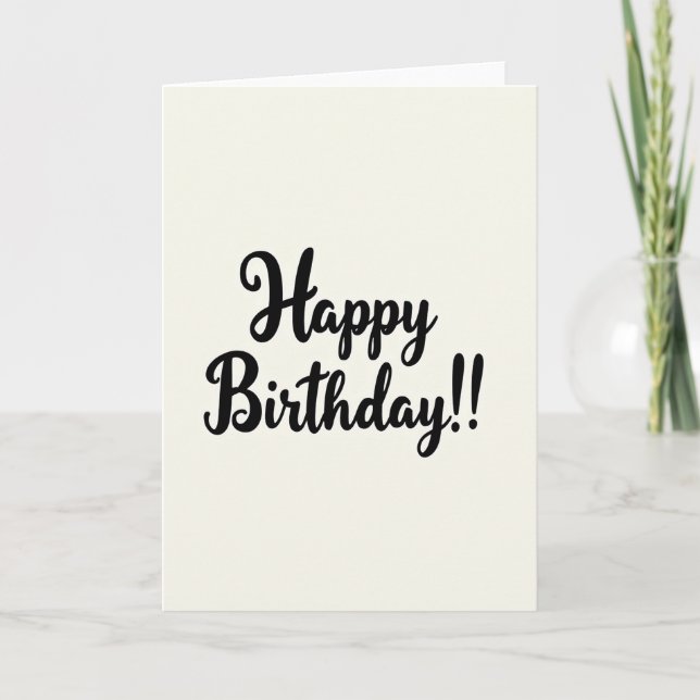 Tarjeta de cumpleaños con guión sereno (Anverso)