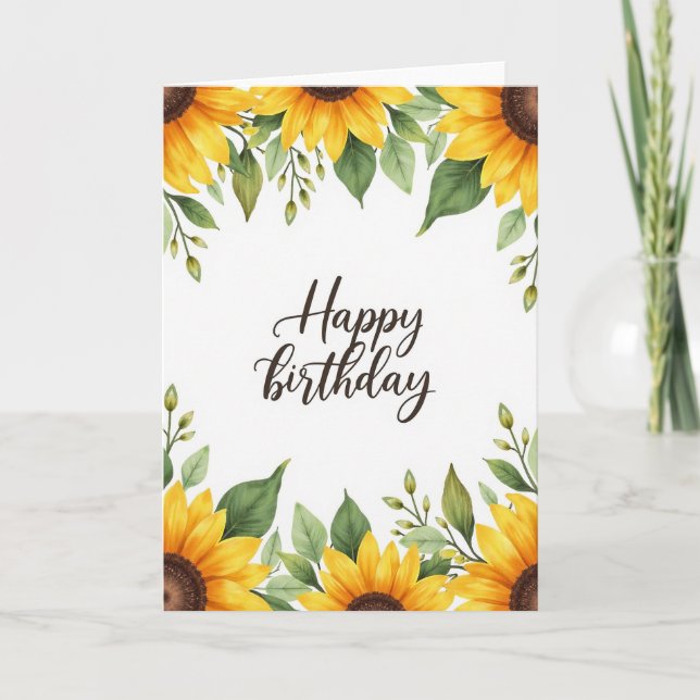 Tarjeta de cumpleaños con guión verde (Anverso)