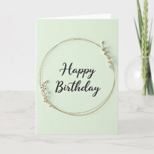 Tarjeta de Cumpleaños con Guión Verde Menta