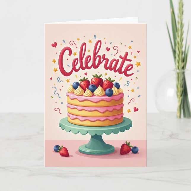 Tarjeta de cumpleaños con guión vibrante (Anverso)