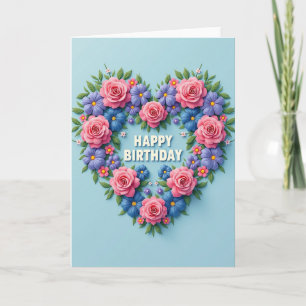 Tarjeta de cumpleaños con guirnalda botánica
