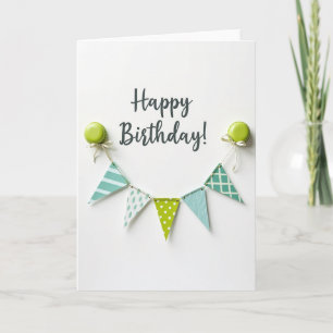 Tarjeta de cumpleaños con guirnalda vibrante