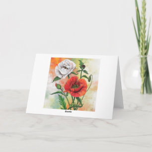 Tarjeta de cumpleaños con hermosos lapiceros rojos