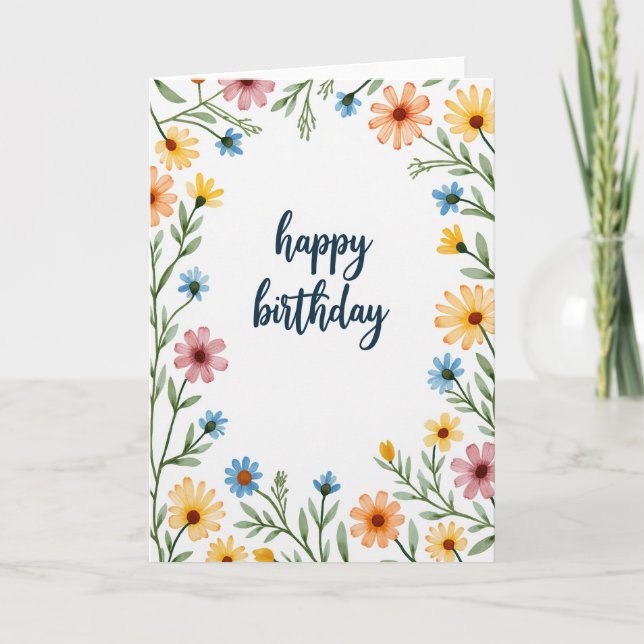 Tarjeta de cumpleaños con hoja de pastel (Anverso)
