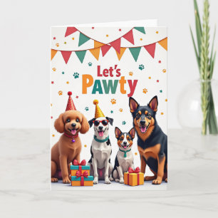 Tarjeta de cumpleaños con huella de pata