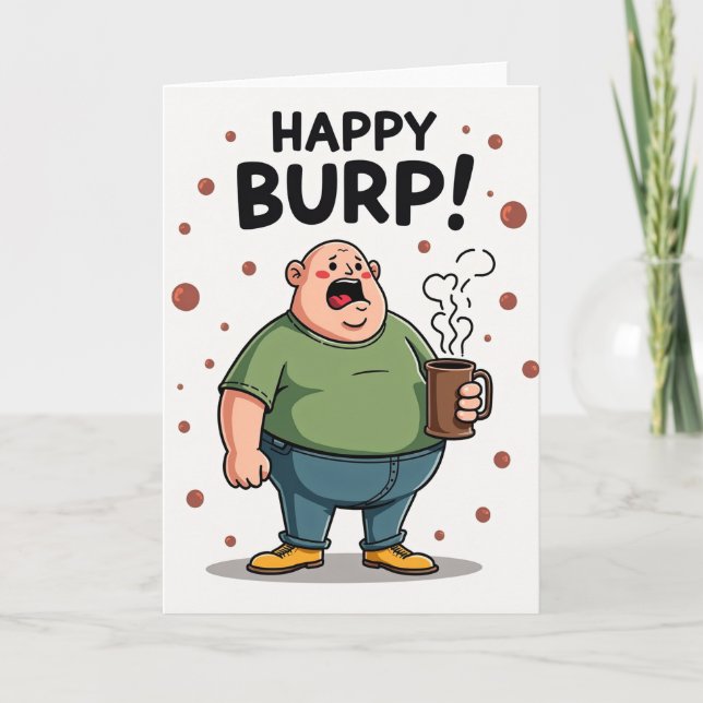 Tarjeta de cumpleaños con humor de eructo (Anverso)