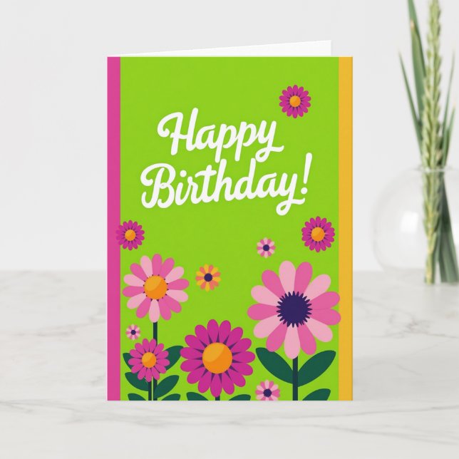 Tarjeta de cumpleaños con ilustración alegre (Anverso)