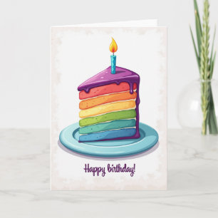 Tarjeta de cumpleaños con ilustración alegre
