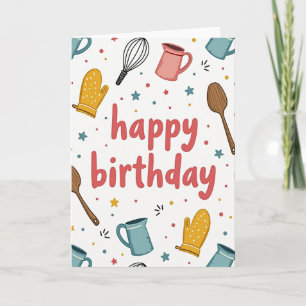 Tarjeta de cumpleaños con ilustración artística