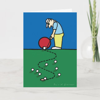 Tarjeta de cumpleaños con ilustracion de golfista
