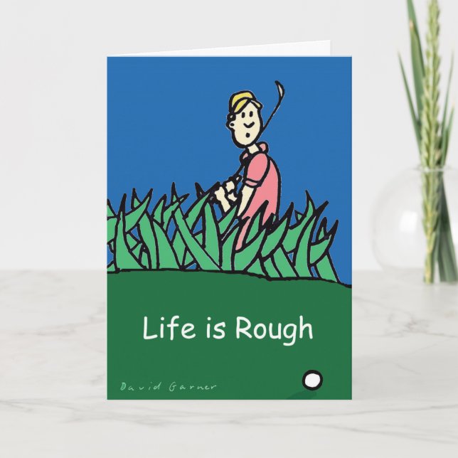 Tarjeta de cumpleaños con ilustracion de golfista (Anverso)