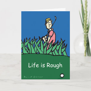 Tarjeta de cumpleaños con ilustracion de golfista