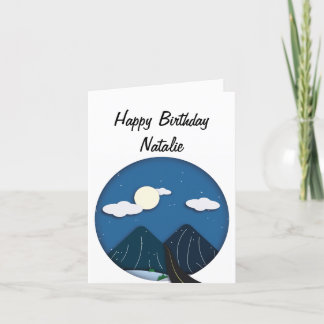 Tarjeta de cumpleaños con ilustración simple de es