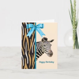 Tarjeta de cumpleaños con imagen de cebra