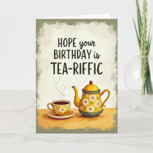 Tarjeta de cumpleaños con imagen Tea Riffic