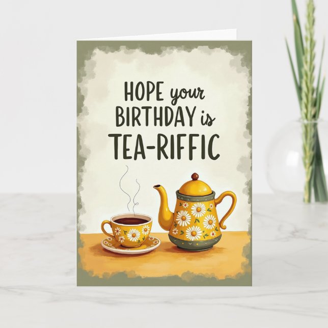 Tarjeta de cumpleaños con imagen Tea Riffic (Anverso)