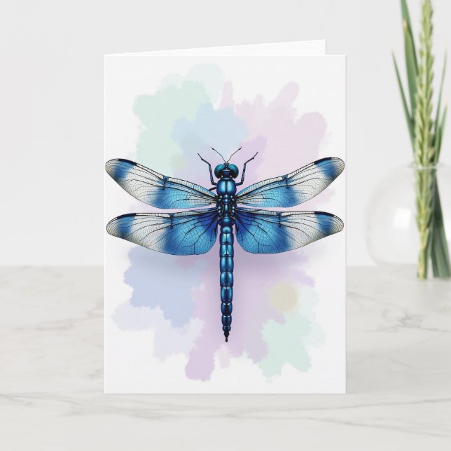 Tarjeta de cumpleaños con insecto azul (Anverso)