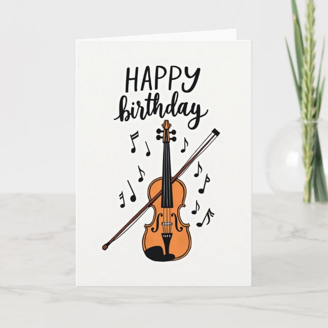 Tarjeta de cumpleaños con instrumento melódico (Anverso)
