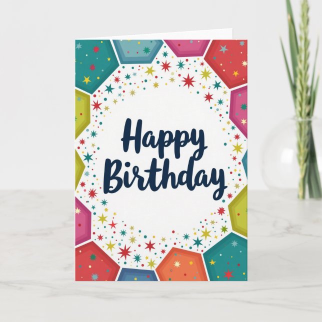Tarjeta de cumpleaños con joya facetada (Anverso)