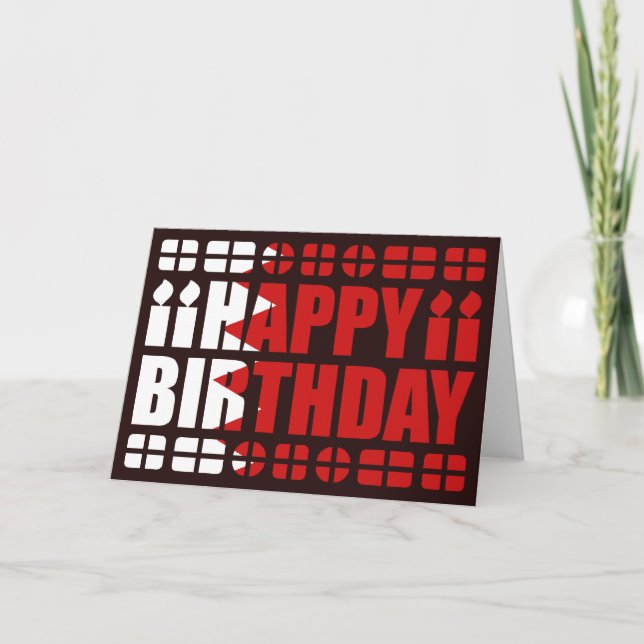 Tarjeta de cumpleaños con la bandera de Bahrein (Anverso)