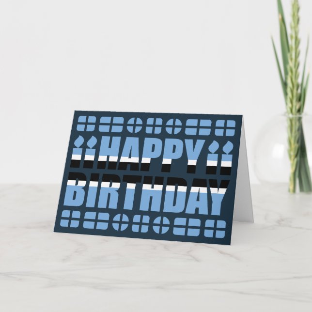 Tarjeta de cumpleaños con la bandera de Botsuana (Anverso)