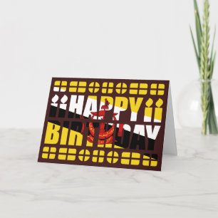 Tarjeta de cumpleaños con la bandera de Brunei