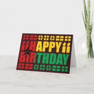 Tarjeta de cumpleaños con la bandera de Guinea-Bis