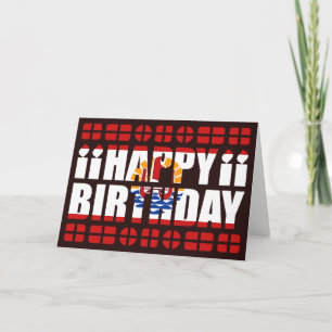 Tarjeta de cumpleaños con la bandera de la Polines