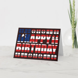 Tarjeta de cumpleaños con la bandera de Liberia