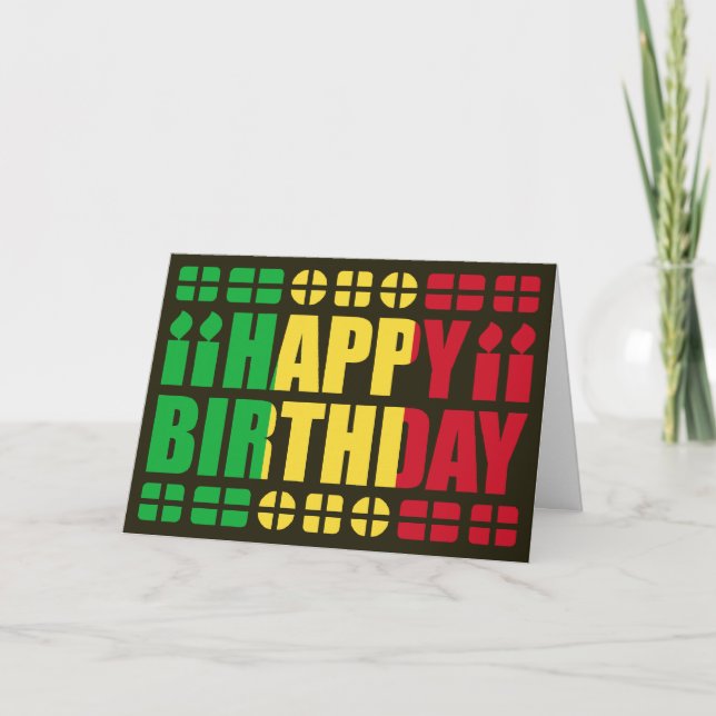 Tarjeta de cumpleaños con la bandera de Malí (Anverso)