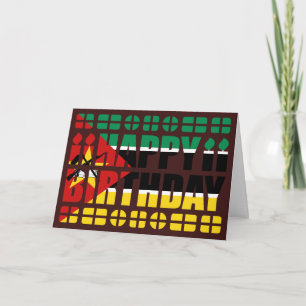Tarjeta de cumpleaños con la bandera de Mozambique