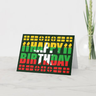 Tarjeta de cumpleaños con la bandera de Myanmar