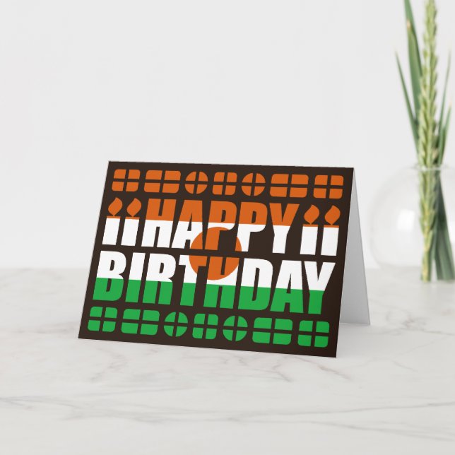 Tarjeta de cumpleaños con la bandera de Níger (Anverso)