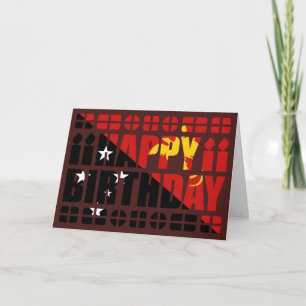 Tarjeta de cumpleaños con la bandera de Papúa Nuev