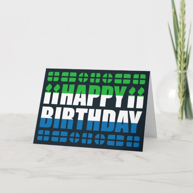 Tarjeta de cumpleaños con la bandera de Sierra Leo (Anverso)